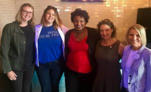 Stacey Abrams with female supporters
