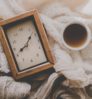 clock and coffee